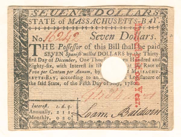 Colonial Currency - May 5, 1780 - Paper Money